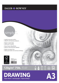 DALER ROWNEY Simply vázlattömb A3, 120 g, 50 lap ragasztott