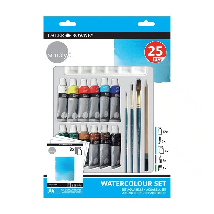 Daler Rowney akvarell készlet 25 db tartozékkal (1)