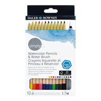 Daler Rowney akvarellceruza 12 darabos készlet vízkefével (1)