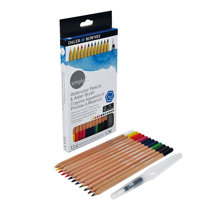 Daler Rowney akvarellceruza 12 darabos készlet vízkefével (2)