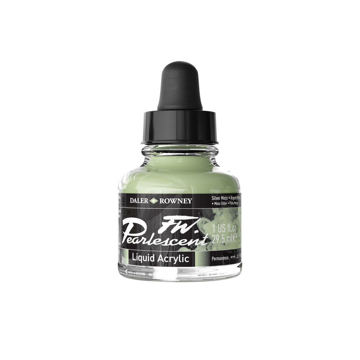 DALER ROWNEY FW gyöngyházfényű akril tinta 29,5 ml – Ezüst moha