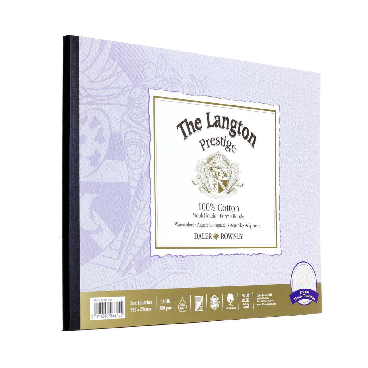 DALER ROWNEY The Langton Prestige akvarelltömb CP Natural White 300 g 12 lap 25,4 x 35,6 cm