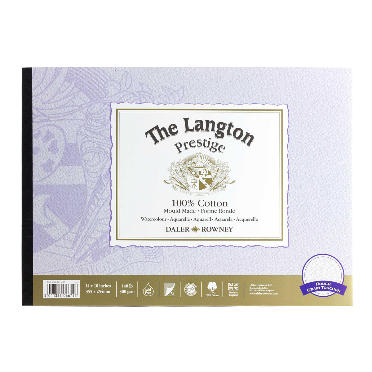 DALER ROWNEY The Langton Prestige akvarelltömb CP Natural White 300 g 12 lap 25,4 x 35,6 cm – R Natural White 300 g - 12 listov - 25,4 x 35,6 cm