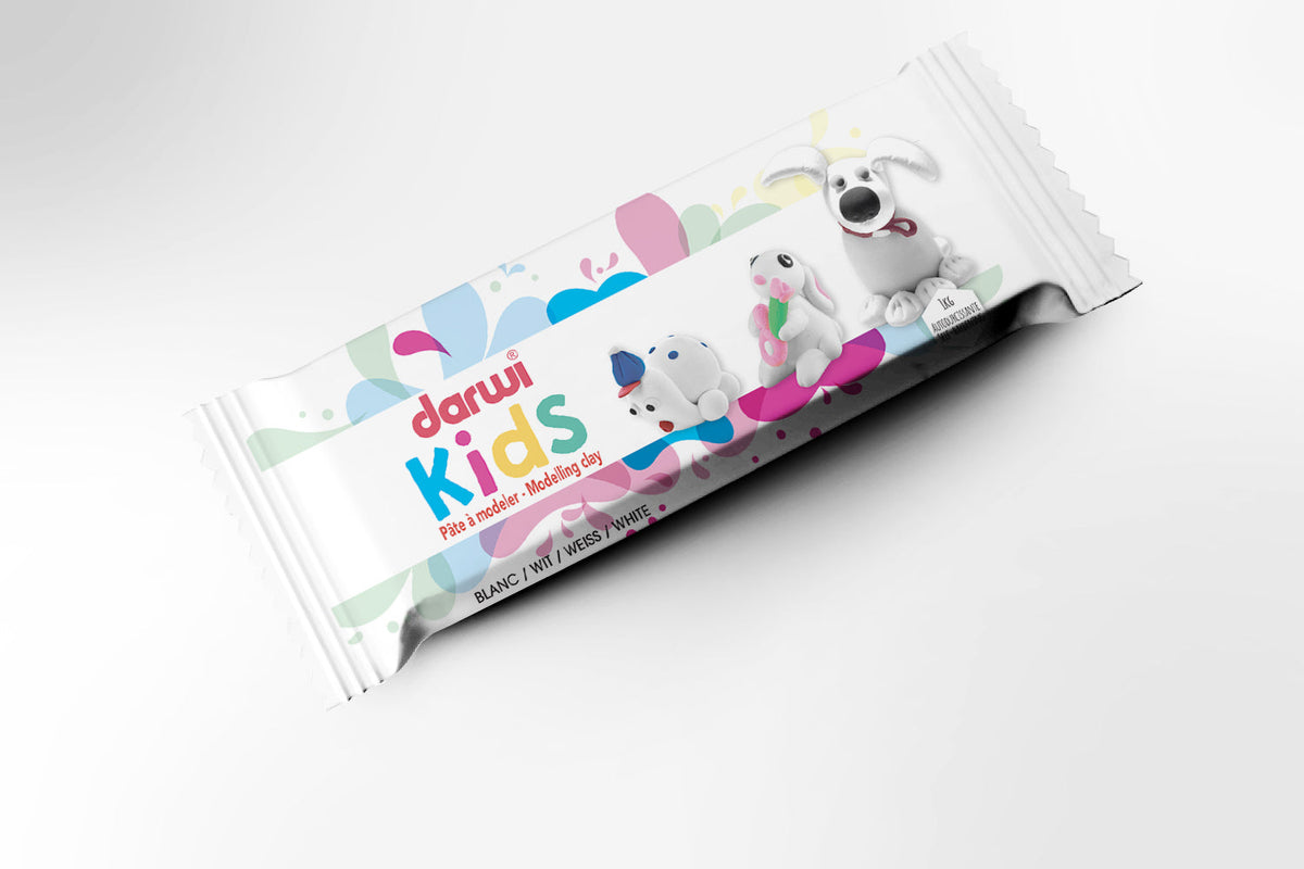 DARWI Kids levegőn száradó gyurma 1000 g fehér