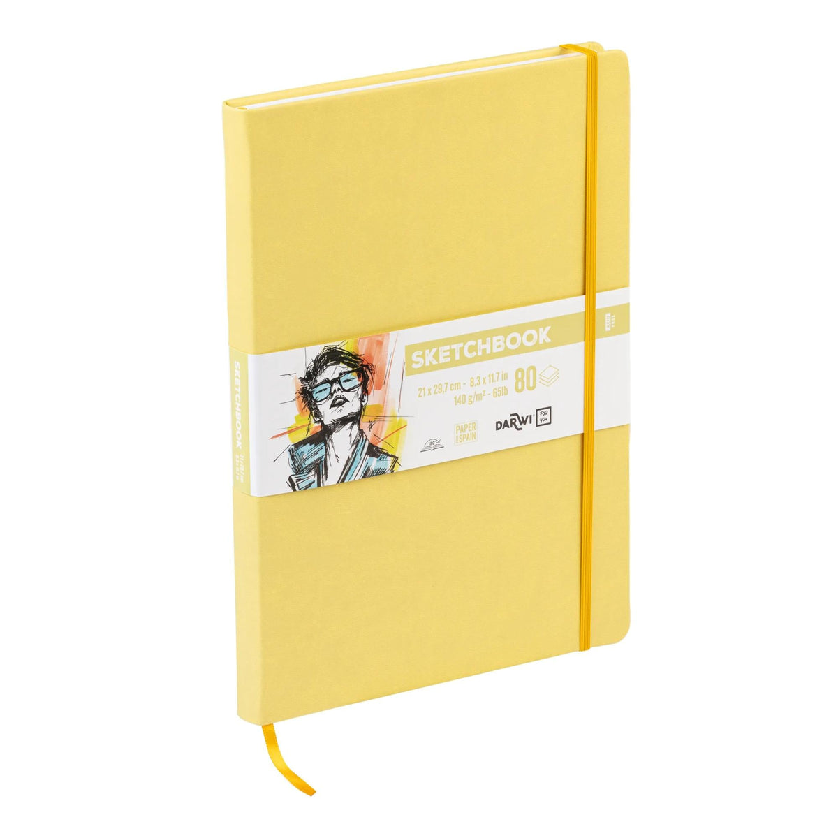 DARWI Soft Yellow vázlatfüzet A4 140 g 80 lap