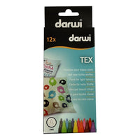 DARWI TEX textilfestő filctoll 12 x 3ml - készlet