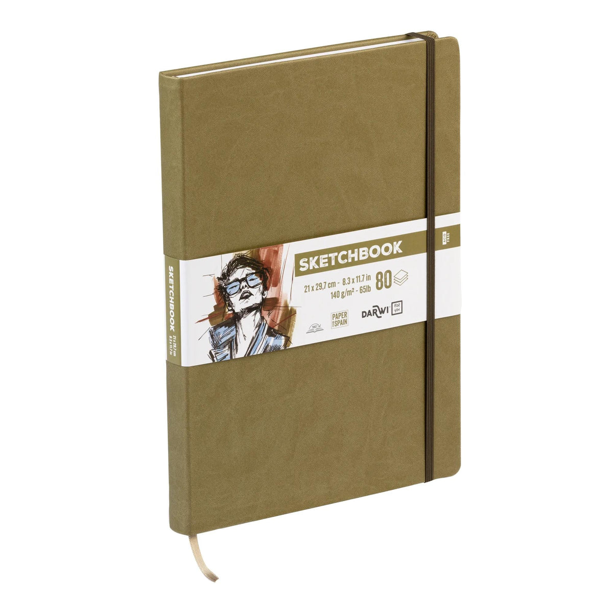 DARWI Vázlatfüzet Khaki A4, 140 g/m², 80 lap