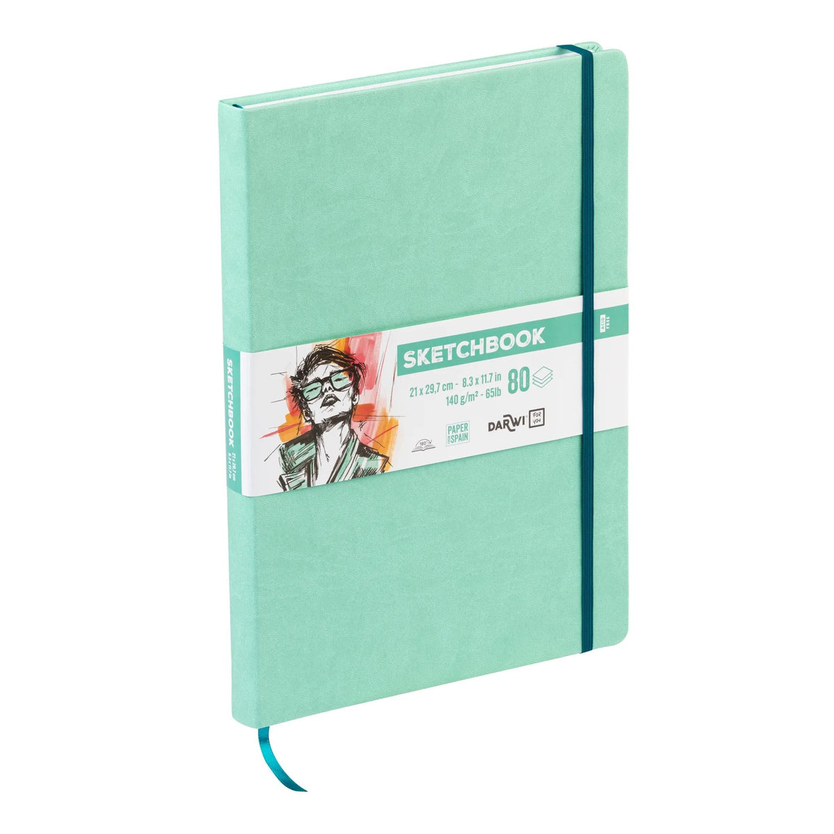 DARWI Vázlatfüzet Mint Green A4 140 g/m² - 80 lap