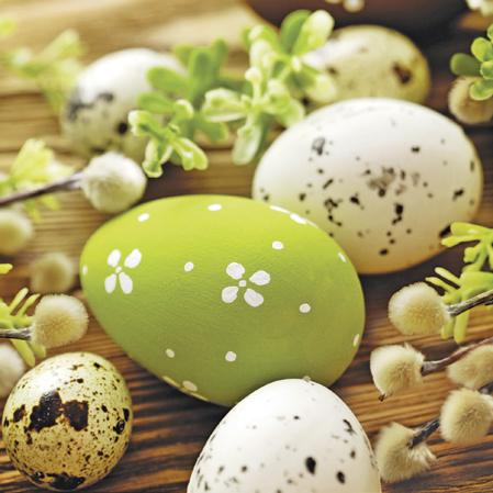 DECOUPAGE Húsvéti szalvéták - Tojások és barka - 1db