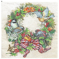 Decoupage szalvéta Christmas Wreath with Birds  - 1 db