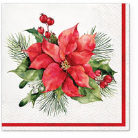 Decoupage szalvéta Dekoráció karácsonyi rózsával - 1 db