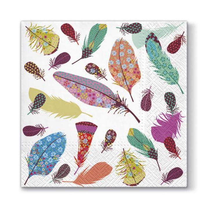 Decoupage szalvéta Finom madártollak - 1 db