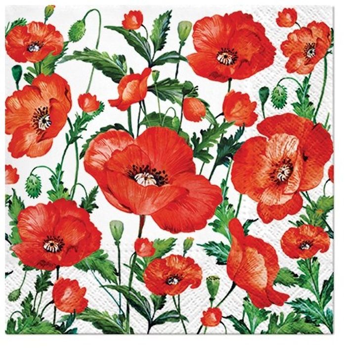 Decoupage szalvéta Flanders Poppy - 1 db