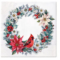 Decoupage szalvéta Havas adventi koszorú - 1 db