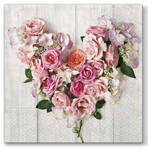 DECOUPAGE szalvéta - Rose Heart - 1 db
