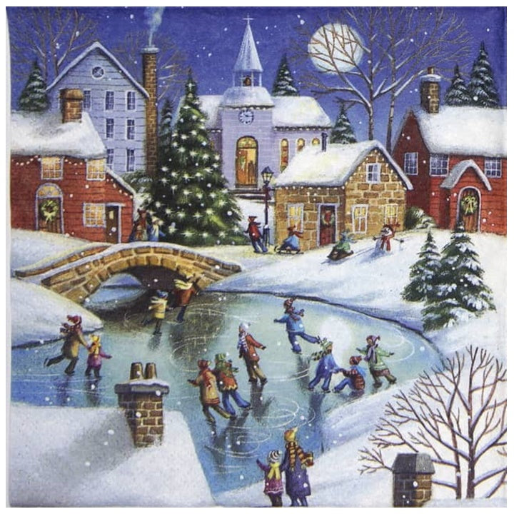 Decoupage szalvéta Winterly Ice Skating - 1 db