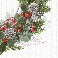 Decoupage szalvéták Adventi koszorú tobozokkal - 1 db