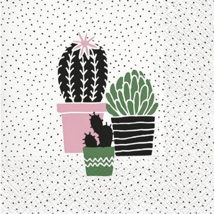 Decoupage szalvéták Cactus on Dots rose - 1 db