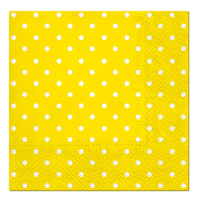 Decoupage szalvéták cocktail Yellow Dots - 1 db