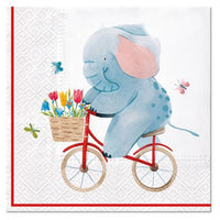 Decoupage szalvéták Elephant on Bike - 1 db