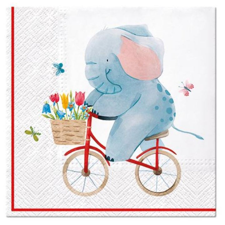 Decoupage szalvéták Elephant on Bike - 1 db