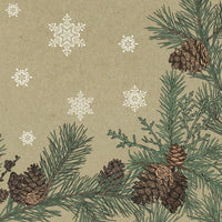 Decoupage szalvéták Graphic Pines and Twigs Frame on Kraft  - 1 db