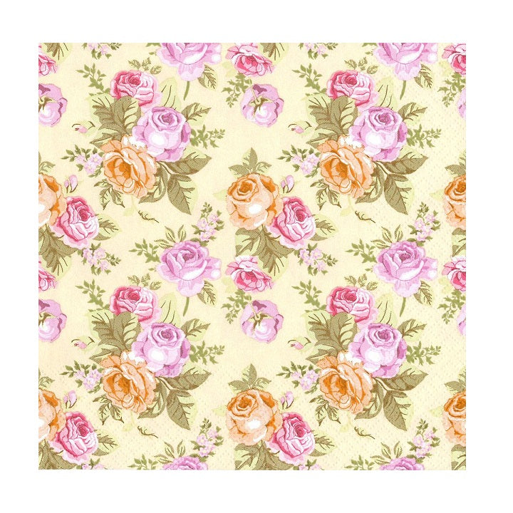 Decoupage szalvéták - Pasztell rózsák 1 db