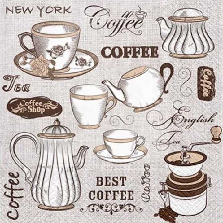 Decoupage szalvéták Tea or Coffee - 1 db