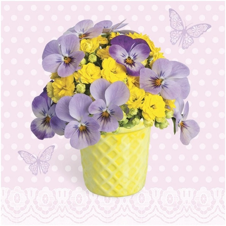 Decoupage szalvéták Violets and Primroses - 1 db