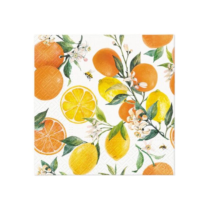 Decoupage szalvéta - Citrus és Méhek