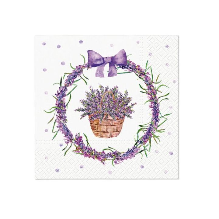 Decoupage szalvéta - Lavender Basket