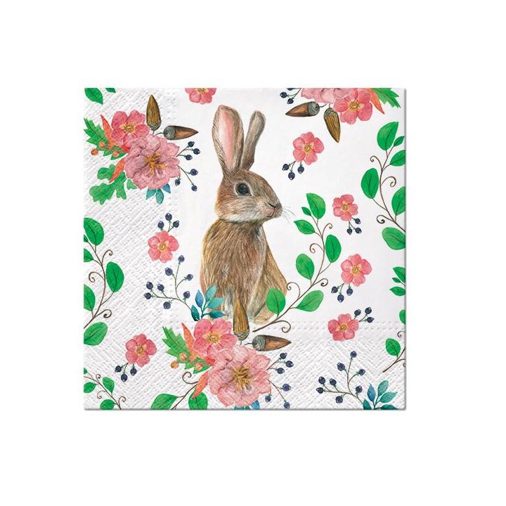 Decoupage szalvéta - Nyuszi és Bogyók