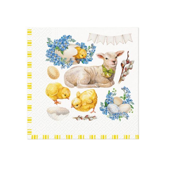 DEKUPÁZS szalvéták - Easter lamb frame - 1db