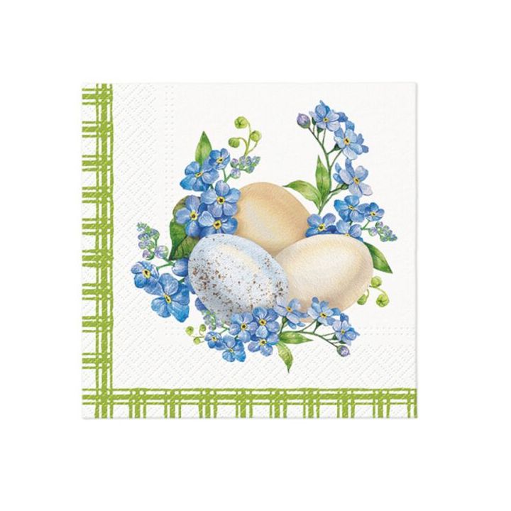 DEKUPÁZS szalvéták - Eggs in Forget me nots - 1db