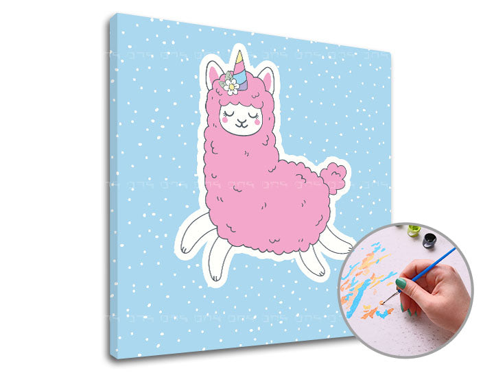 Festés a számok szerint PINK LAMA SINGLE CUT – a kereten
