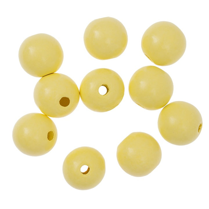 Fa gyöngyök 2,5 cm - 10 darabos csomag – Sárga