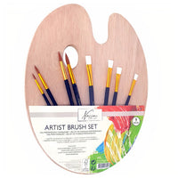 Ecset készlet fa palettával Nassau Fine Art - 9 db