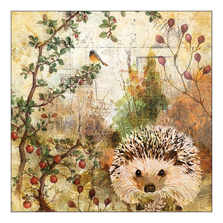 Eko decoupage szalvéta Autumn Hedgehog - 1 db