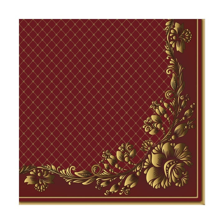 Eko Decoupage szalvéták Gold Frame and Net on Crimson - 1 db
