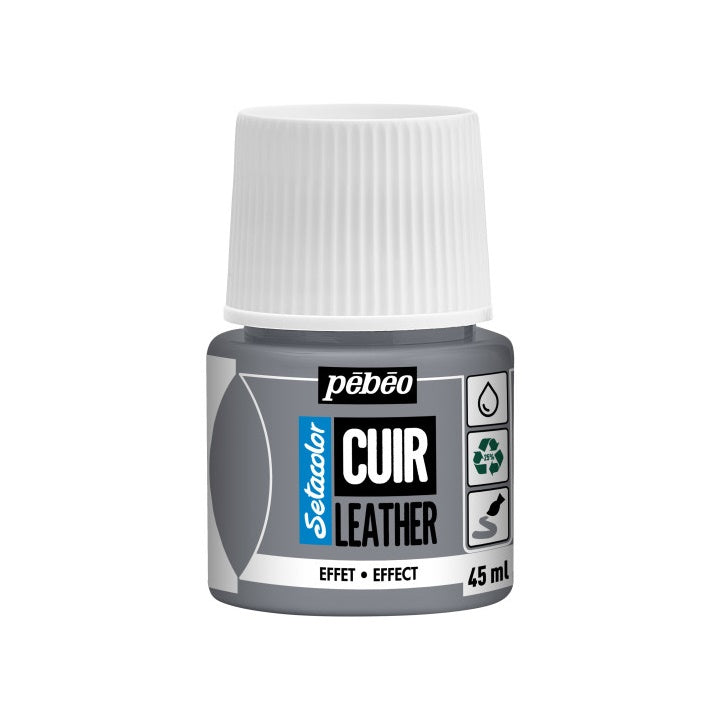 Bőrfesték Pebeo Setacolor effect 45 ml – fémes ezüst