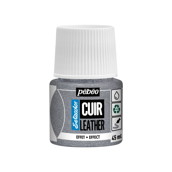 Bőrfesték Pebeo Setacolor effect 45 ml – csillogó ezüst