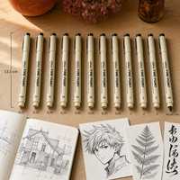 Fekete műszaki rajztoll és fineliner, 0,20 – 3 mm hegy