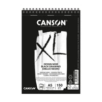Fekete vázlattömb CANSON XL Dessin A5 - 150 g/m², 30 lapos