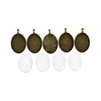 Fém medál lencsével  PNT28198 30x40 mm / 5 db