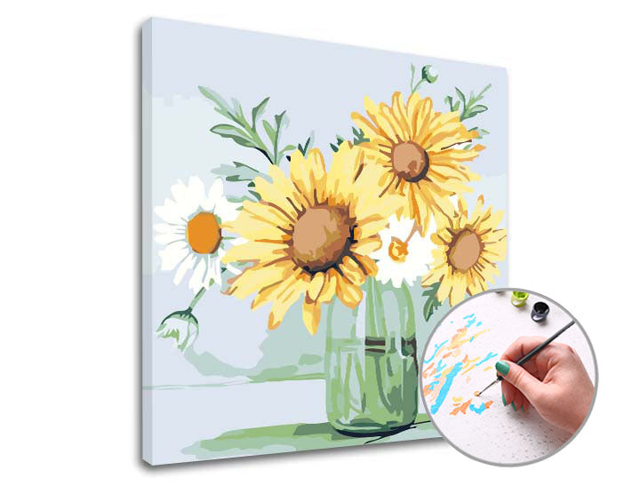 Festés szám szerint MARGARETS ÉS SUNflowers