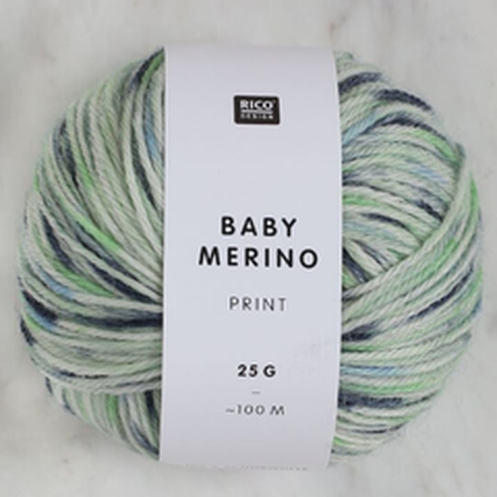 Baby merino fonal 100 m többszínű – kékes-fehér