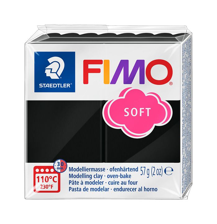 FIMO puha polimer gyurma 57g - fekete