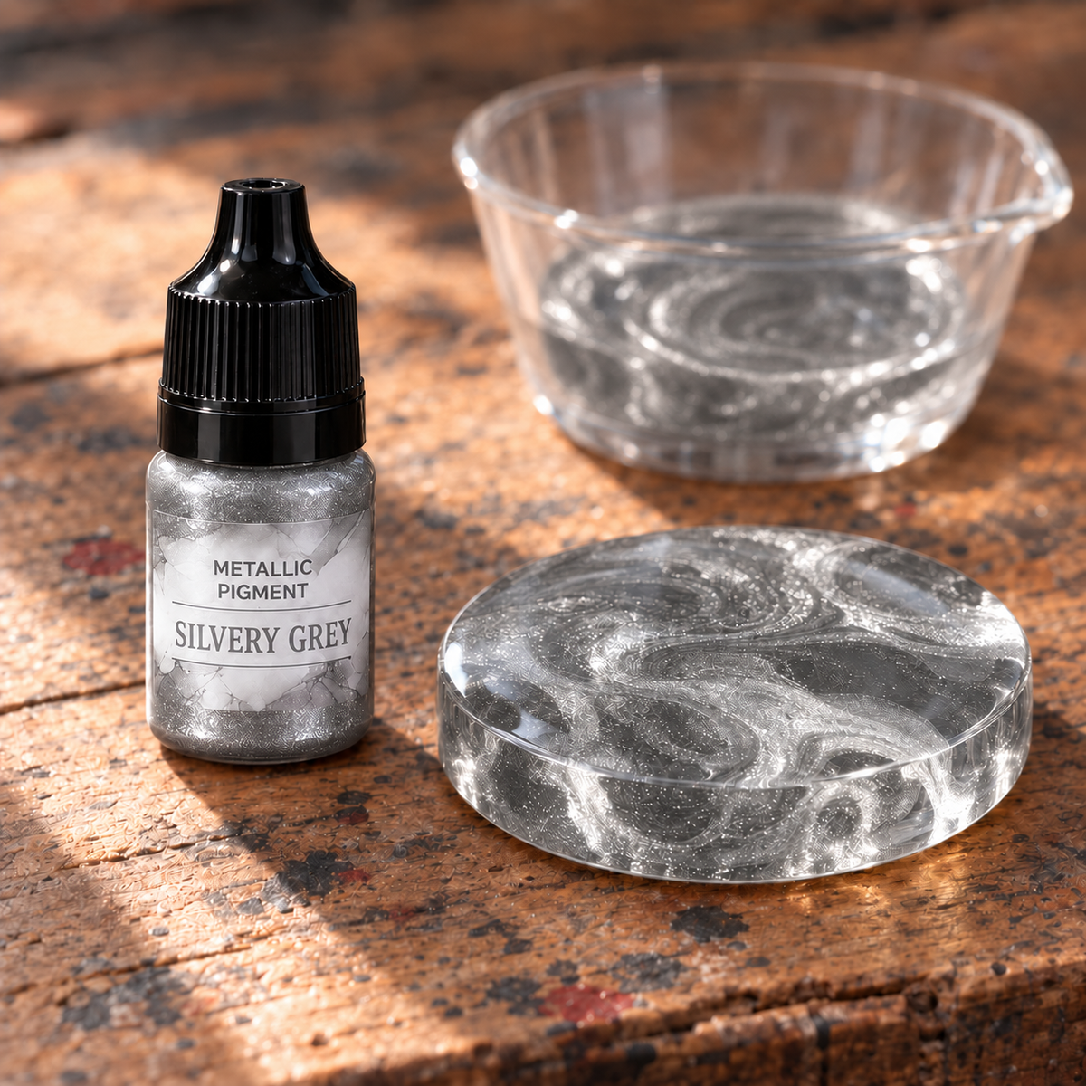 Folyékony metál pigment gyantához 5 ml – ezüstszürke