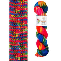 Gazzal Unicorn kötőfonal 100 g - piros-sárga