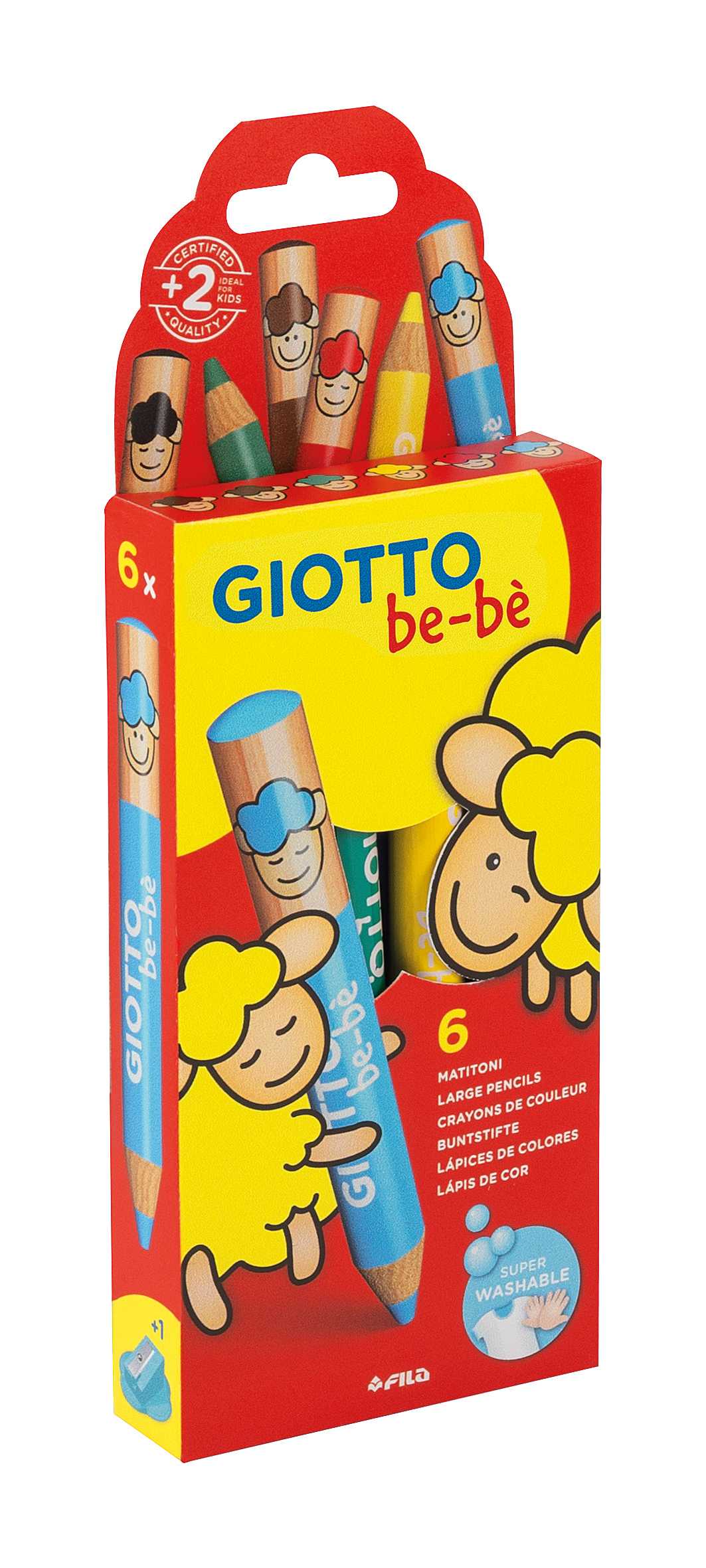GIOTTO Be-Be vastag kerek színes ceruzák - 6 színű készlet